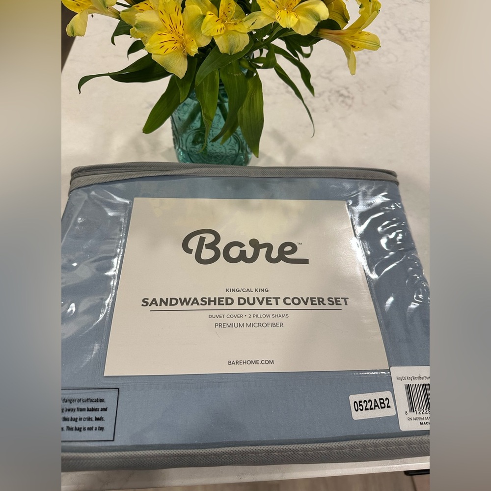 NWT Bare Home Ultra Soft Washed Microfiber Duvet Cover - Picture 2 of 8